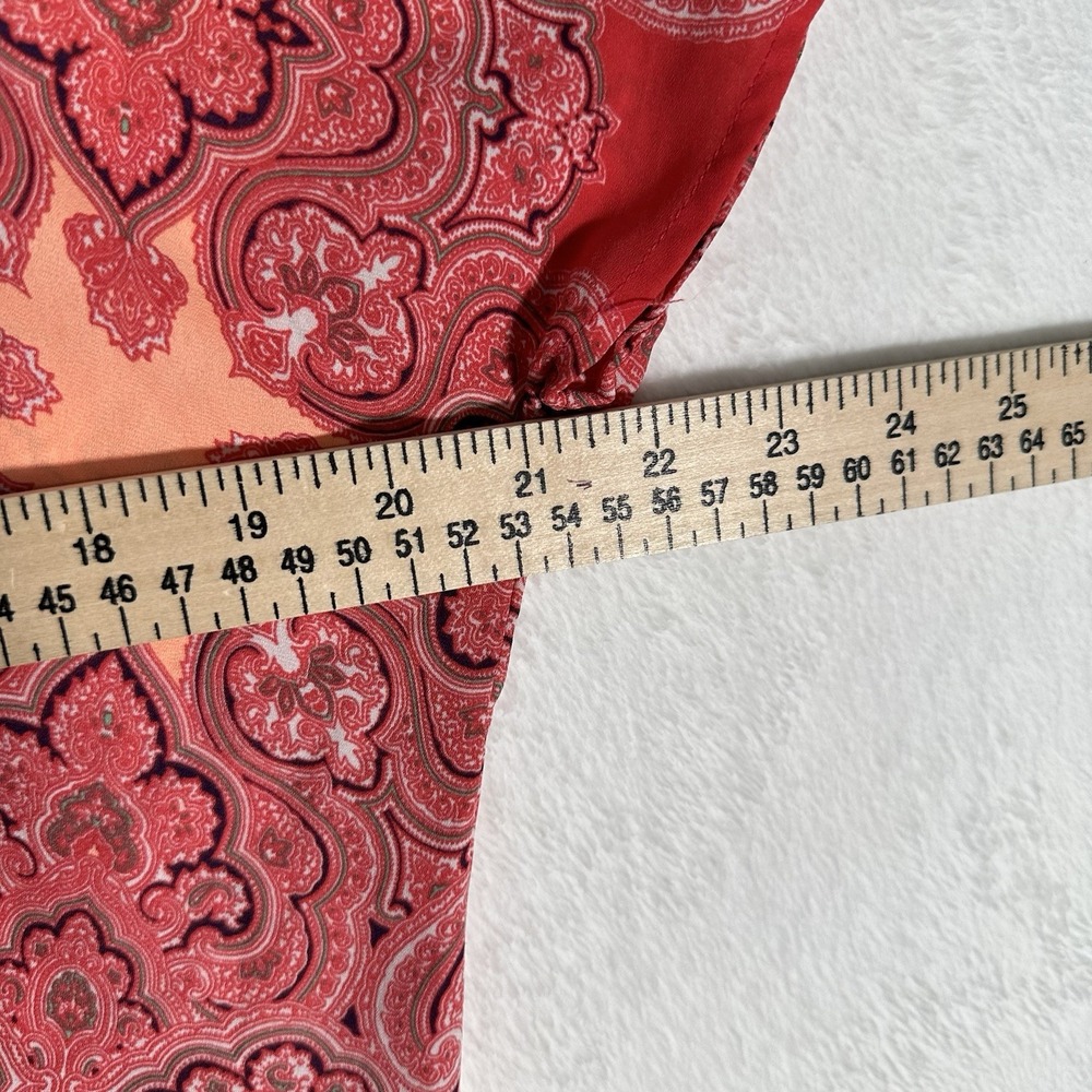 a.n.a. Paisley Peplum Blouse XL Red Boho Romantic Cottagecore Lightweight Top - Picture 7 of 10